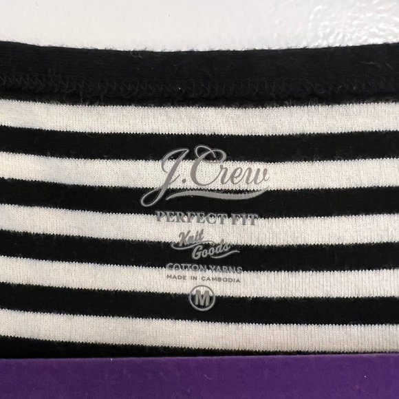 J. Crew Perfect-fit Squareneck T-shirt in Navy Stripe, Size - Picture 8 of 8